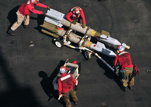 Marines Push Pordnance into Wall Decal