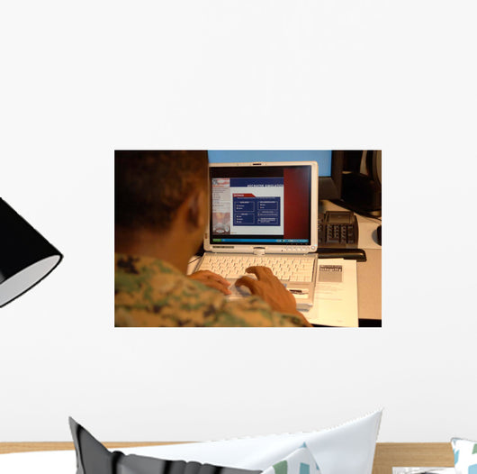 Officer Works Tablet Pc Wall Decal