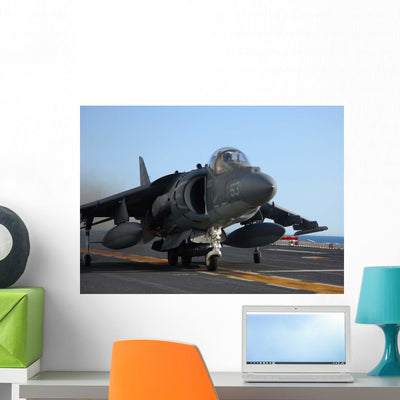 Av-8b Harrier Launches from Wall Decal shown on a wall