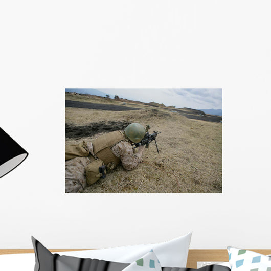 Us Marine Provides Suppressive Wall Decal