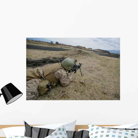 Us Marine Provides Suppressive Wall Decal