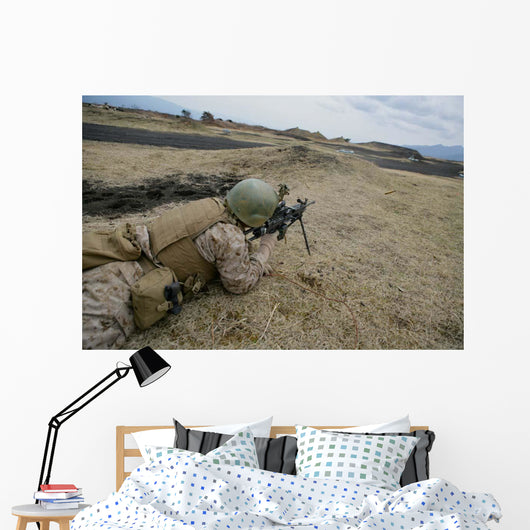 Us Marine Provides Suppressive Wall Decal