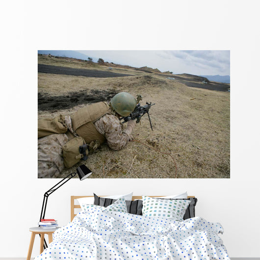 Us Marine Provides Suppressive Wall Decal