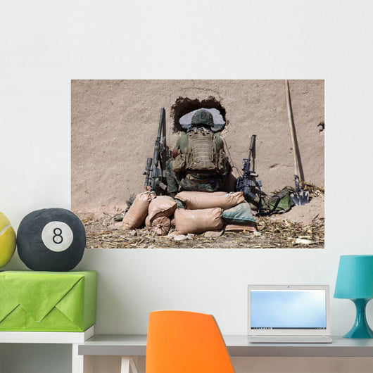 Us Marine Sniper Observes Wall Decal
