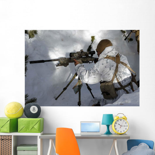 Scout Sniper Prepares His Wall Decal