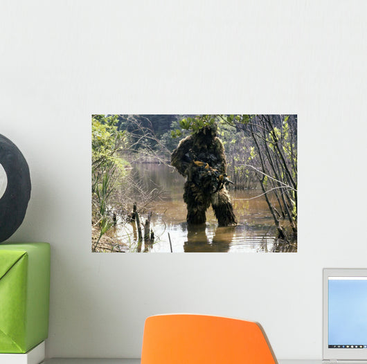 Sniper Dressed Ghillie Suit Wall Decal
