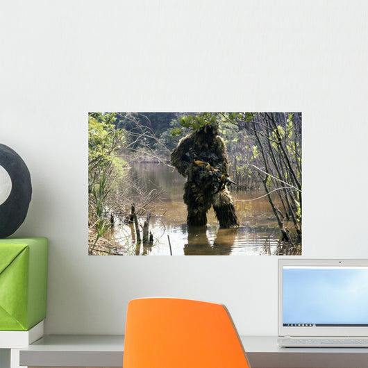 Sniper Dressed Ghillie Suit Wall Decal