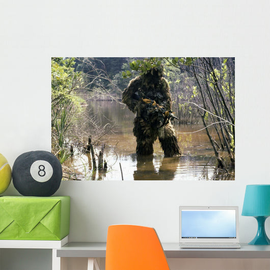Sniper Dressed Ghillie Suit Wall Decal
