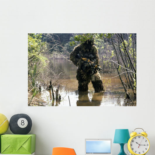 Sniper Dressed Ghillie Suit Wall Decal