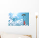 Skydiver Carries Us Flag Wall Decal