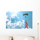 Skydiver Carries Us Flag Wall Decal