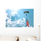Skydiver Carries Us Flag Wall Decal