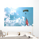 Skydiver Carries Us Flag Wall Decal
