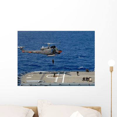 Mexican Military Commandos Rappel Wall Decal shown on a wall
