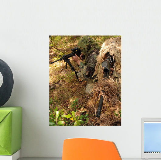 Sharpshooters Sneak through Forest Wall Decal