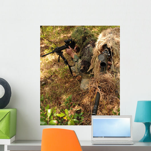 Sharpshooters Sneak through Forest Wall Decal