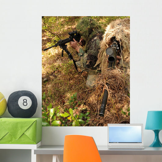 Sharpshooters Sneak through Forest Wall Decal