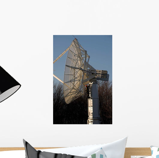 Technician Climbs up Large Wall Decal