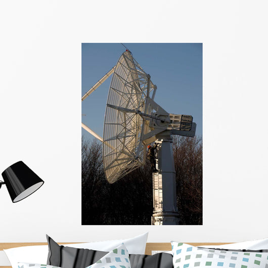 Technician Climbs up Large Wall Decal