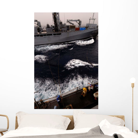 Underway Replenishment between Uss Wall Decal Design 2