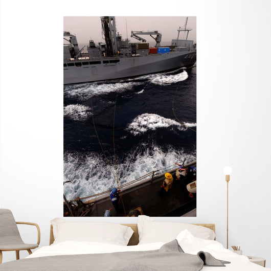 Underway Replenishment between Uss Wall Decal Design 2