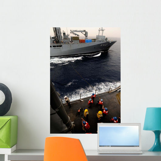 Underway Replenishment between Uss Wall Decal Design 1