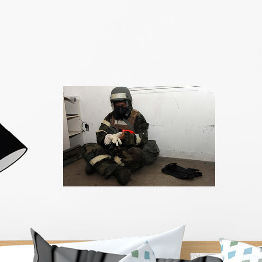 Airman Dons His Chemical Wall Decal