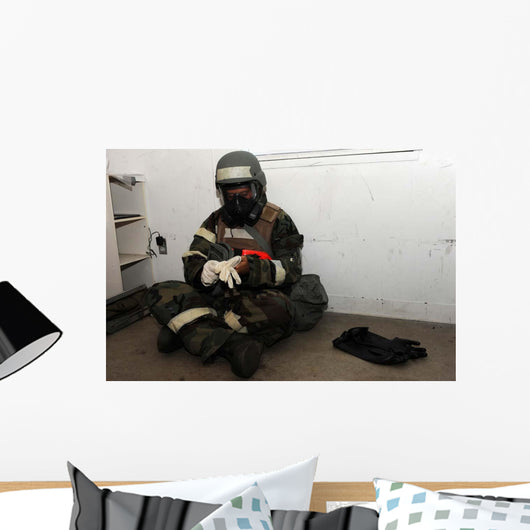 Airman Dons His Chemical Wall Decal