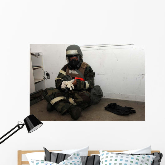 Airman Dons His Chemical Wall Decal