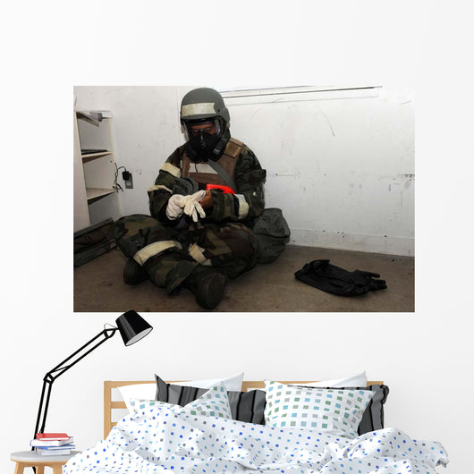 Airman Dons His Chemical Wall Decal