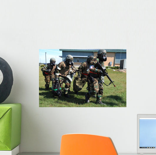 Soldiers Dressed Chemical Warfare Wall Decal