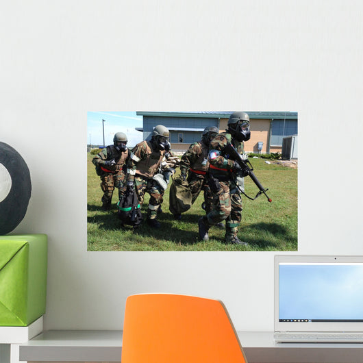 Soldiers Dressed Chemical Warfare Wall Decal