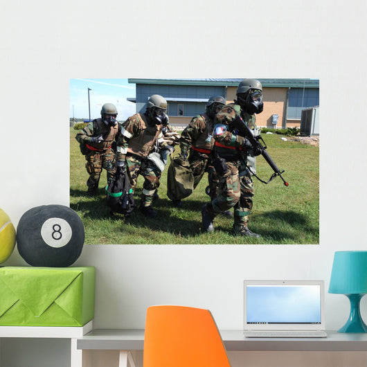 Soldiers Dressed Chemical Warfare Wall Decal