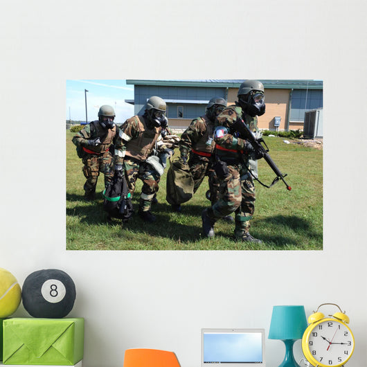 Soldiers Dressed Chemical Warfare Wall Decal