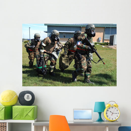 Soldiers Dressed Chemical Warfare Wall Decal