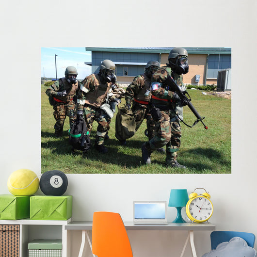 Soldiers Dressed Chemical Warfare Wall Decal
