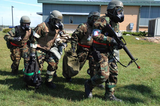 Soldiers Dressed Chemical Warfare Wall Decal