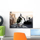 Talon Remote-controlled Robot Investigates Wall Decal
