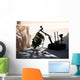 Talon Remote-controlled Robot Investigates Wall Decal