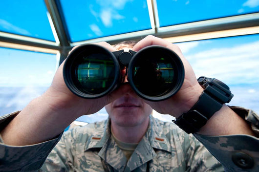 Lieutenant Uses Binoculars to Wall Decal