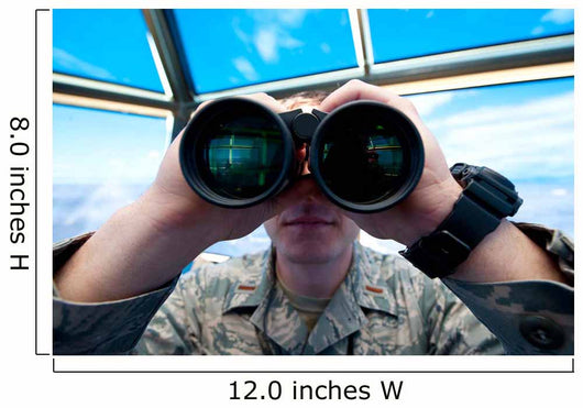 Lieutenant Uses Binoculars to Wall Decal