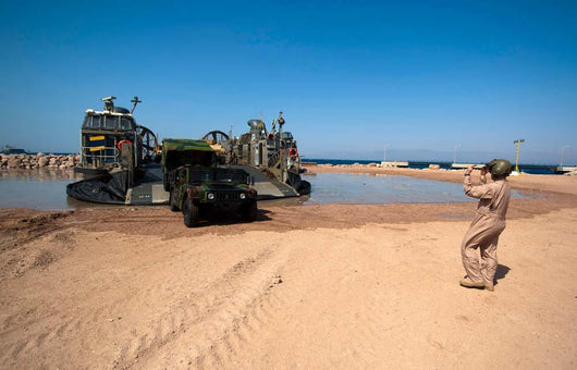 Humvee Debarks Landing Craft Wall Decal Design 2