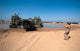 Humvee Debarks Landing Craft Wall Decal Design 2