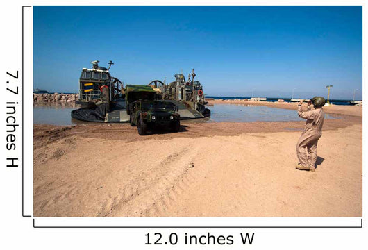 Humvee Debarks Landing Craft Wall Decal Design 2