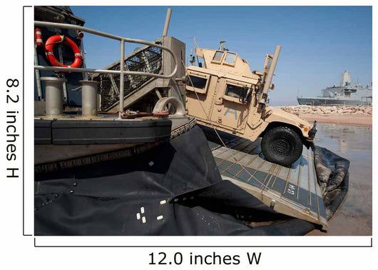 Humvee Debarks Landing Craft Wall Decal Design 1
