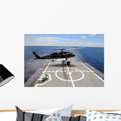 Sh-60f Sea Hawk Helicopter Wall Decal shown on a wall