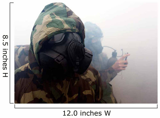 Marine Wearing Gas Mask Wall Decal