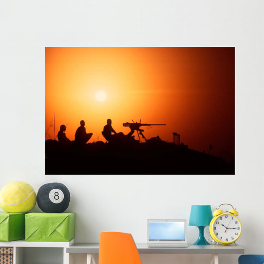 Soldiers Set up Security Wall Decal