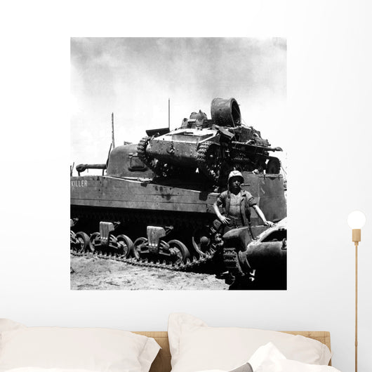 Japanese Light Tank Sits Wall Decal