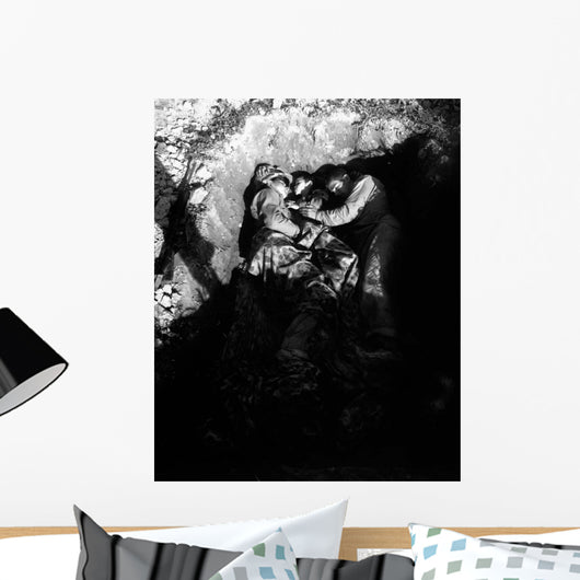 Marines Share Foxhole with Wall Decal